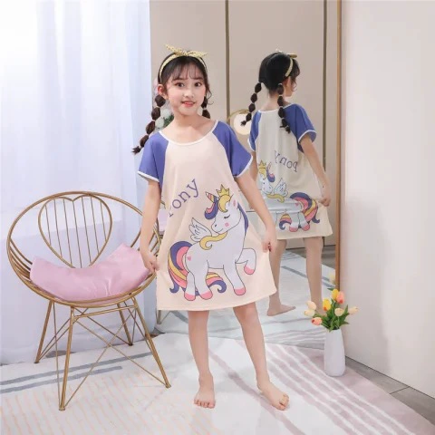 L short skirt-blue blue rainbow horse