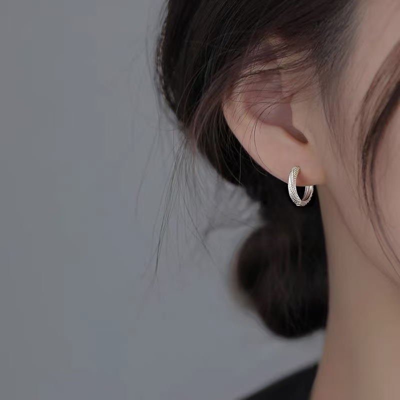 925纯银针麻花耳环2025新款轻奢小众设计高级感爆款耳饰女|undefined