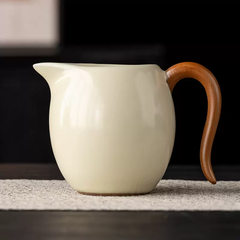 中式汝窑陶瓷功夫茶具公道杯配件家用办公茶海正品冰裂开片可养