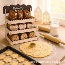 木制贺卡展示架拼接桌面化妆品整理置物架阶梯式饼干甜品收纳架