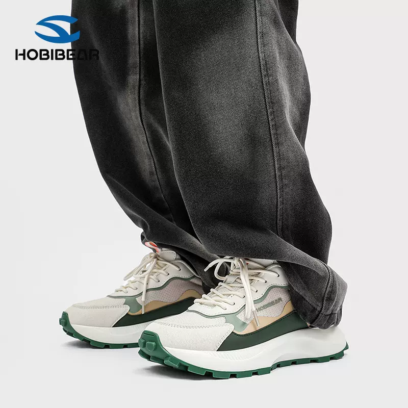 HOBIBEAR网面男鞋春秋运动鞋低帮单鞋休闲鞋户外健步鞋一件代发
