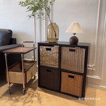 格子柜收纳筐编零食玩具杂物整理箱编织篮子衣柜抽屉式储物盒子