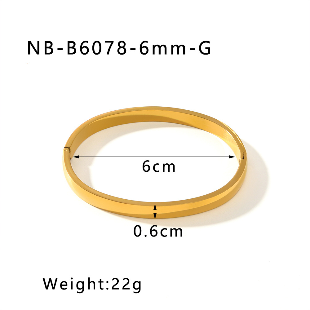 18g Weight Bangle Classification 304 Stainless Steel Chain Material 1 Piece Quantity Holiday, Daily Occasion 304 Stainless Steel Material Geometric Pattern Unisex Gender Polishing Design Simple Style, IG Style Style IG Style Simple Style Geometric 304 Stainless Steel Bangle In Bulk 6