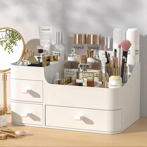 Drawer-style cosmetic storage box large organizer skincare desk vanity plastic lipstick holder storage rack organizer