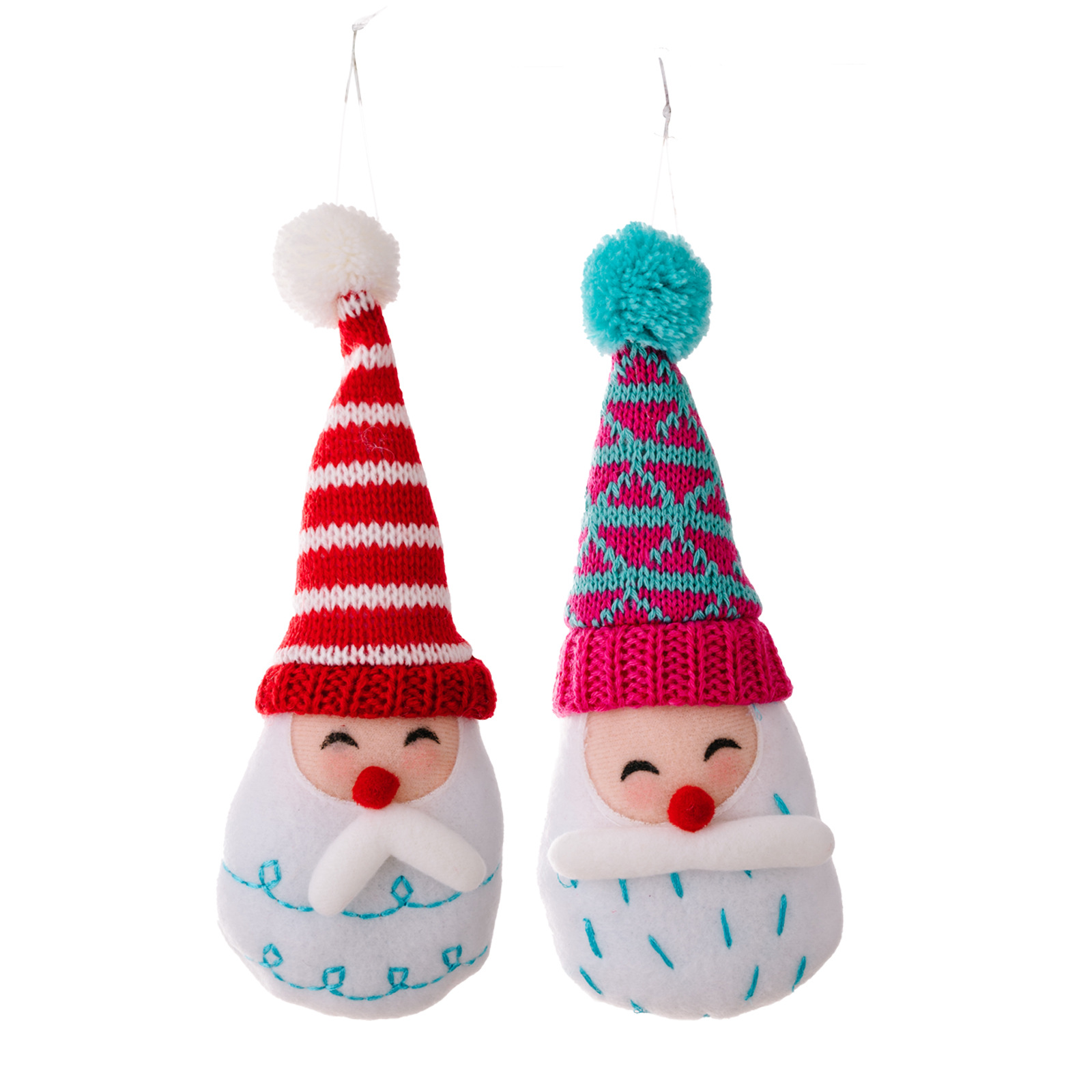 Maison & Jardin Nouvelles décorations de Noël Pendentif boule de fourrure rayée de dessin animé Pendentif chapeau pointu Pendentif tête de vieil homme Pendentif arbre de Noël_voghion.com