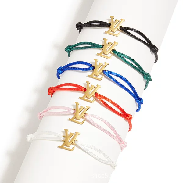 Cross-Border Fashion Versatile Hand-Woven Bracelet Stainless Steel Letter Bracelet Simple Couple Bracelet Jewelry Bracelet