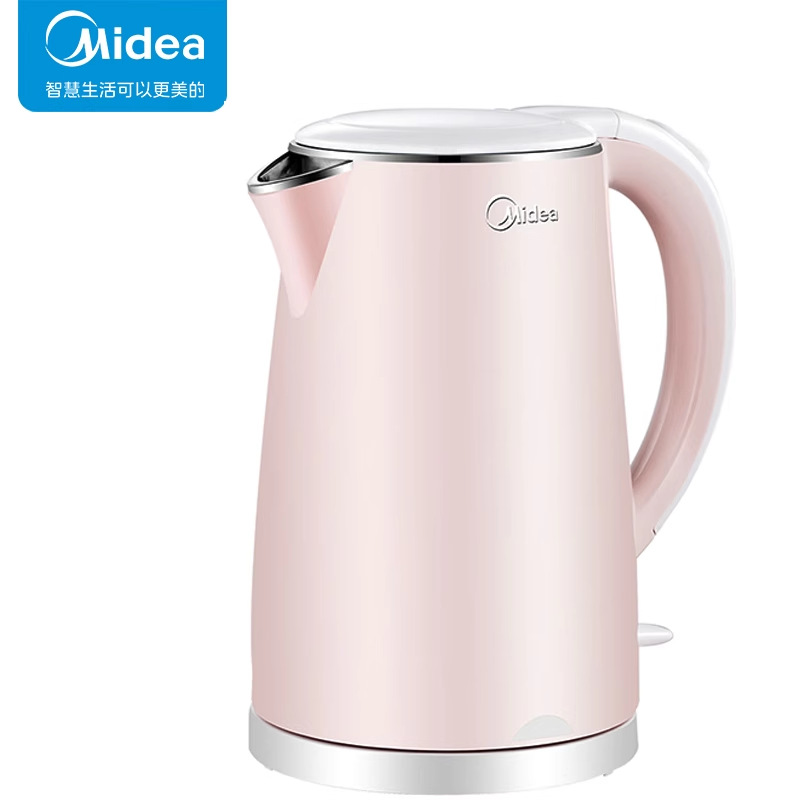 Midea HJ1705b 주전자 가정용 전기 주전자 304 스테인레스 스틸 이중층 화상 방지 빠른 물 끓이기 보물 1.7L