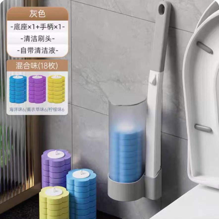 Cepillo de inodoro desechable para uso doméstico, cepillo de inodoro de mango largo sin perforaciones, sin rincones muertos, cepillo de limpieza estéril, cepillo de inodoro.