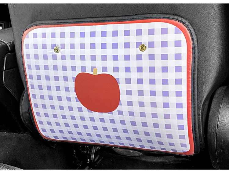 Check blue apple chair back anti-kick pad children's rear seat protection pad anti-dirty protection pad for car anti-kick pad