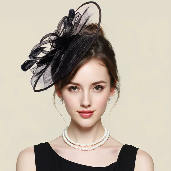 Amazon's New Bridal Feather Mesh Headpiece Women's Tea Party Horse Racing Festival Headpiece Christmas Party Hat for Women