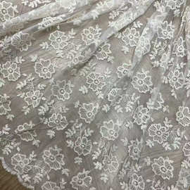 网纱柔软小碎花绣花布白色蕾丝面料服装旗袍童装包包手工diy布料