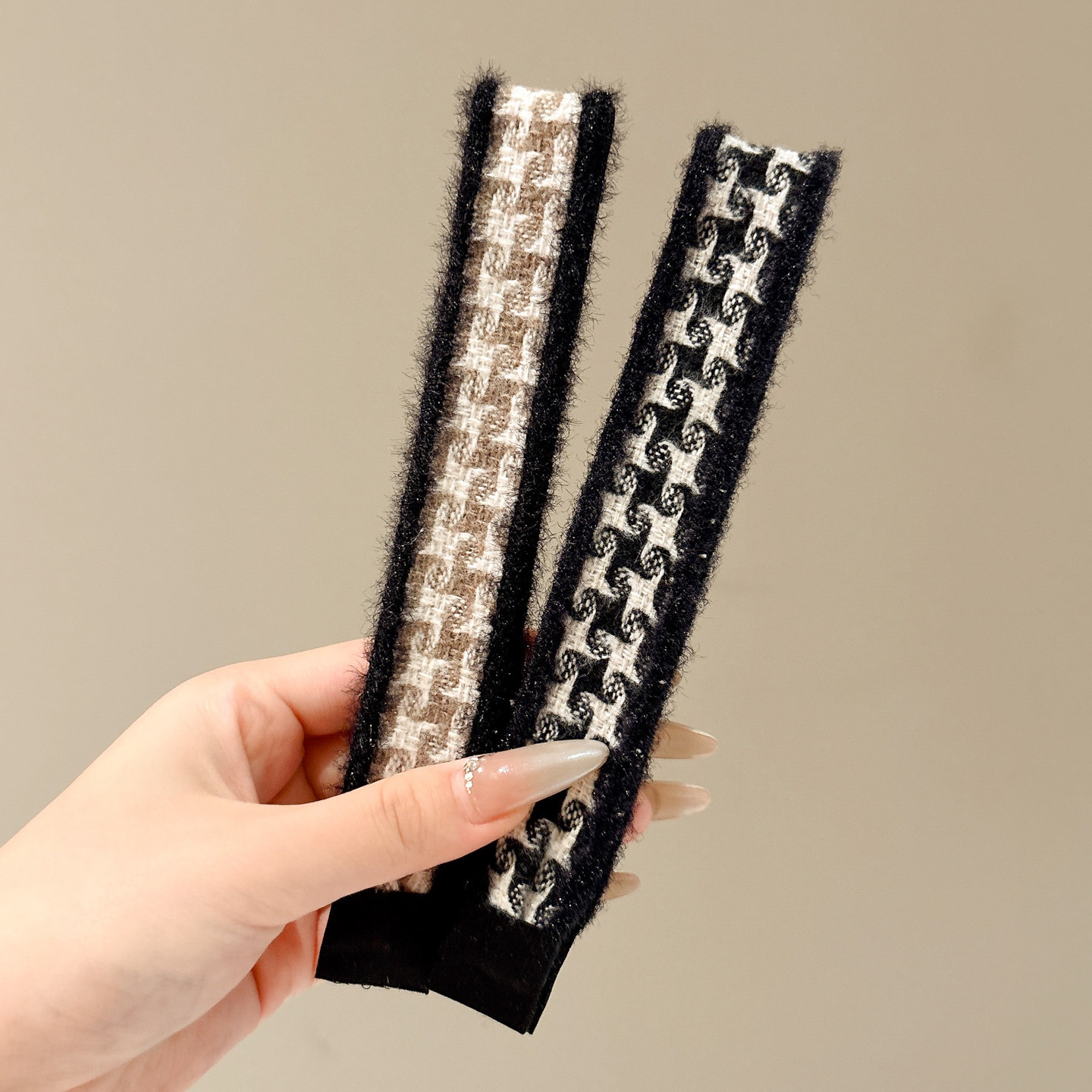 Fijación de lana de punto de peluche pegatinas de cabello Velcro postos de lavado de la cara correa de cabello para mujeres acabado de cabello pegatinas de artefactos