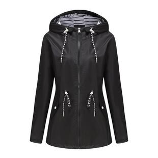 H 57575 Stripe hooded outdoor jacket �l�y�Bñ����_�h��