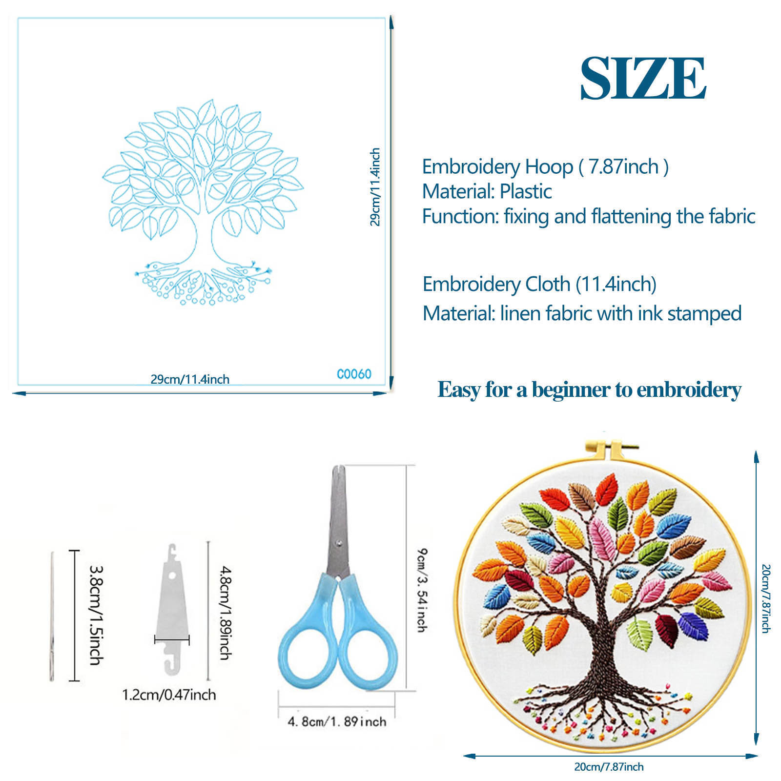 Estilo explosivo transfronterizo flor ciervo pez árbol nuevo material bordado bricolaje bordado simple decoración de entrada para principiantes