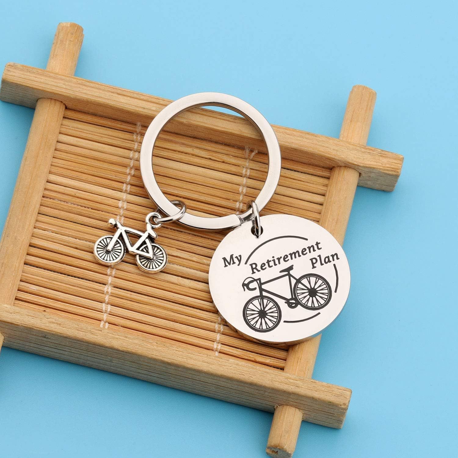 Retirement Bicycle Plan 钥匙链-银-