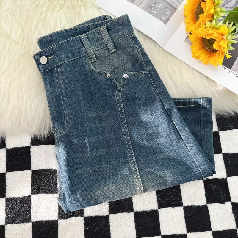 Retro Washed Denimshorts Herren Japanische Splicing Sommershorts_voghion.com