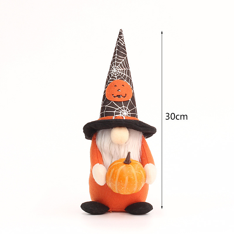ハロウィーン装飾用品布芸小人公仔カボチャコウモリ装飾ルドルフ無顔人形地精置物|undefined