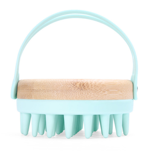 New environmentally friendly food-grade silicone bamboo wood shampoo brush artifact scalp meridian massage brush head shampoo comb