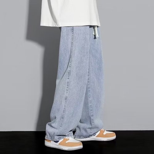 Men's Loose Straight Leg Wide Leg Pants for Spring and Autumn, Ins inspired Hong Kong Style Fashion Brand, Youthful Versatile Casual Long Pants