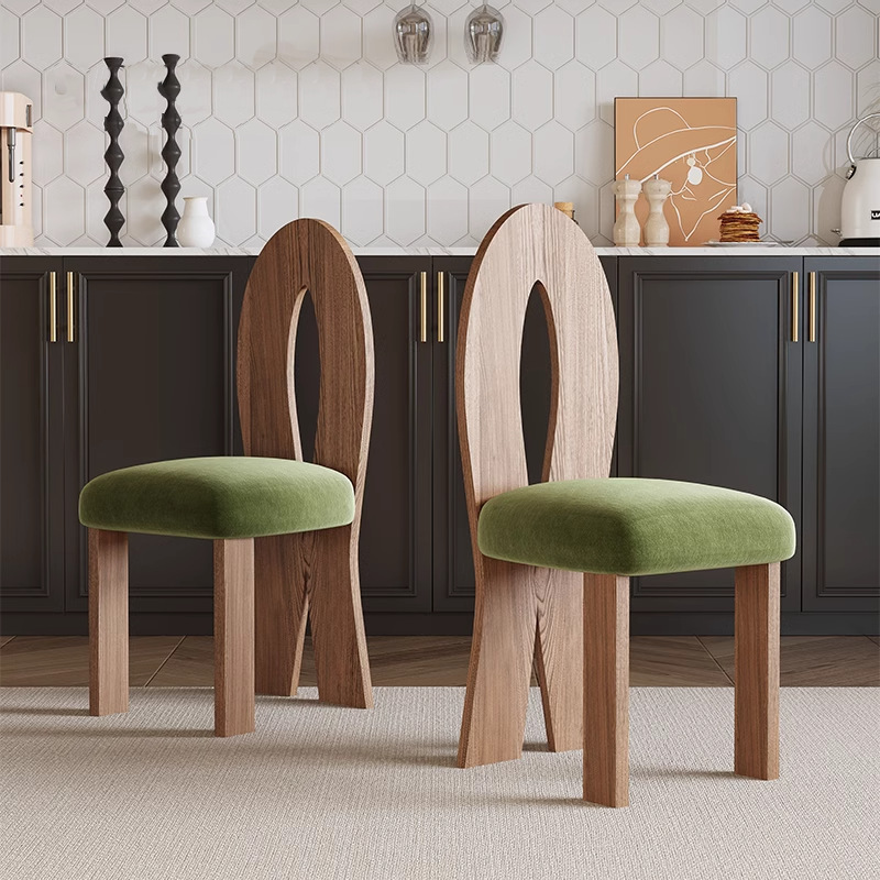 Dan Vance silla de comedor retro francesa silla de madera maciza silla de respaldo silla de sirena silla de diseño silla de comedor