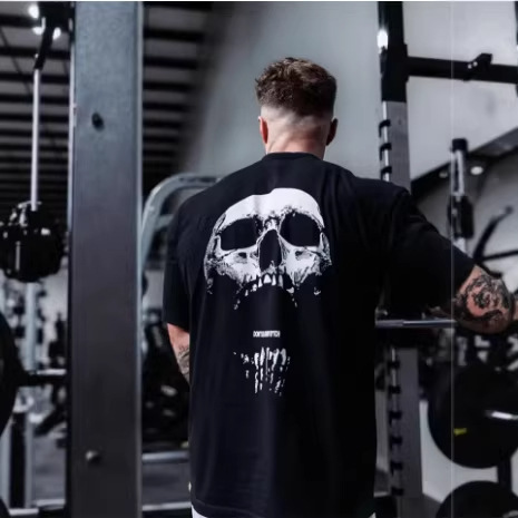 New Gym Fitness T-Shirt Loose Oversized Men's Short-Sleeved Bodybuilding Sports T-Shirt Summer Training Workout New Gym Fitness T-Shirt Loose Oversized Men's Short-Sleeved Bodybuilding Sports T-Shirt Summer Training Workout