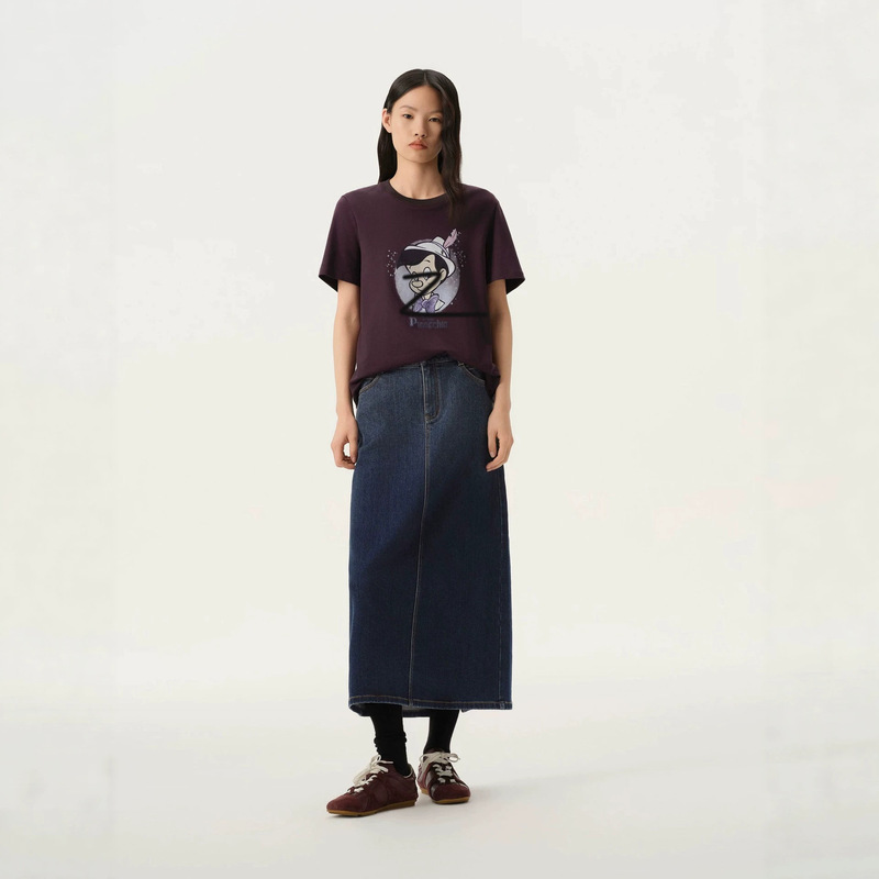 【Same style as in the mall】【Pinocchio Collaboration】Healing Childlike Round Neck Short Sleeve T-shirt for Women, New Spring Model 1297 【Same style as in the mall】【Pinocchio Collaboration】Healing Childlike Round Neck Short Sleeve T-shirt for Women, New Spring Model 1297