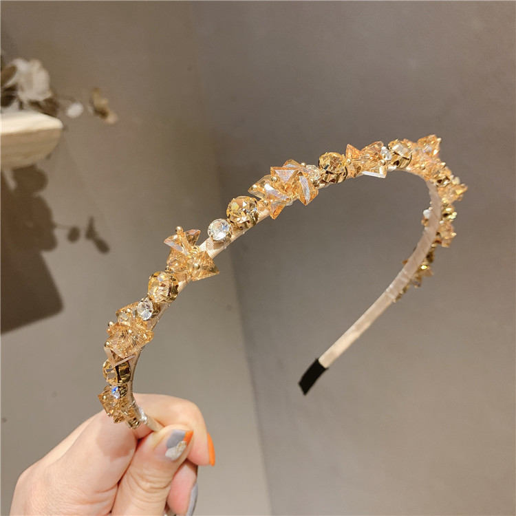 Alloy Material Retro Women'S Geometric Alloy Inlay Rhinestones Jewelry Headband