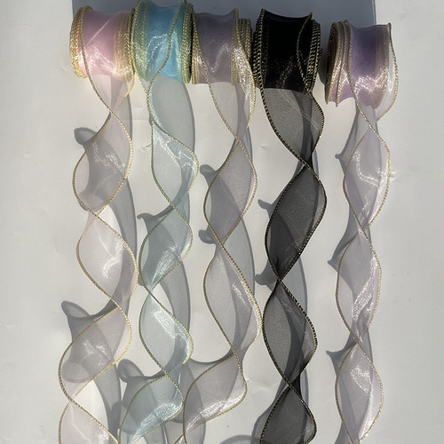 Shoe flower headdress bow yarn ribbon gift cake bundling decoration strap flower package flower tie flower fishtail yarn ribbon