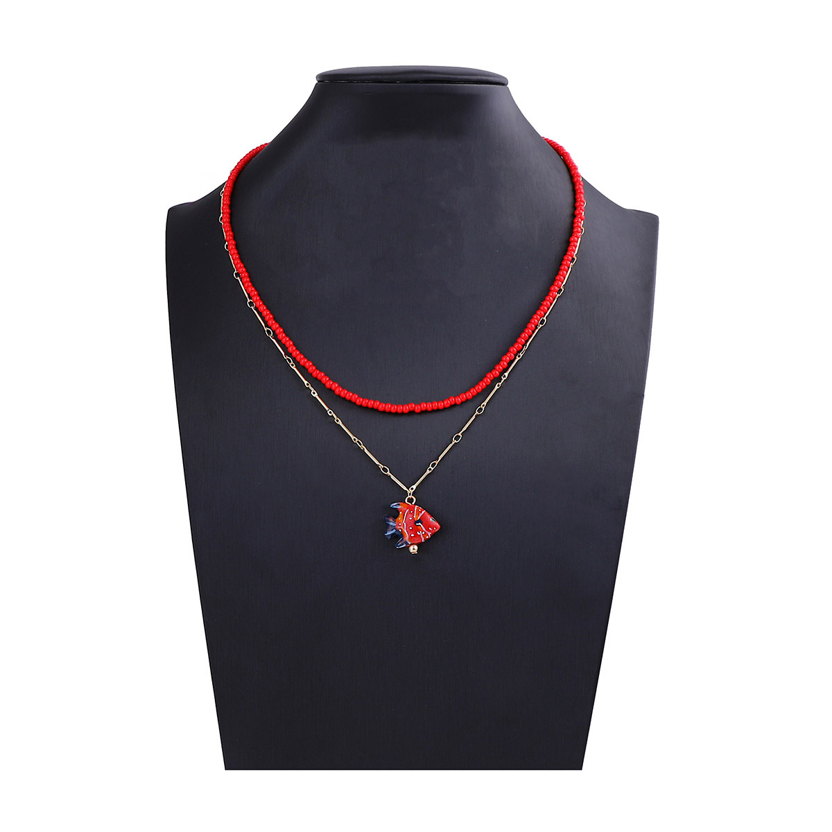 Fish Cute Seed Bead Ceramics Pendant Necklace Wholesale display picture 7