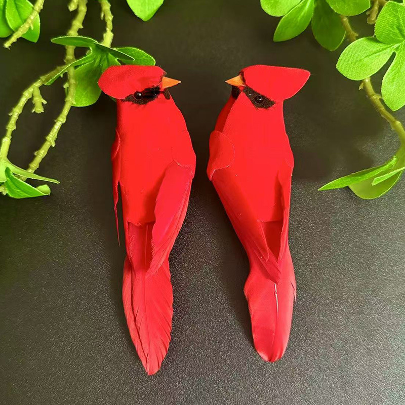 Fuente de fabricación transfronteriza simulación roja pájaros Taiping al por mayor simulación de plumas espuma pájaros rojos Cardenal artesanías image 7