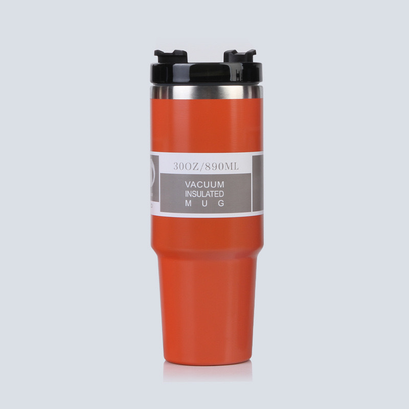 Vaso térmico para coche 30oz acero inoxidable 304 con pajilla y doble tapa vaso de hielo