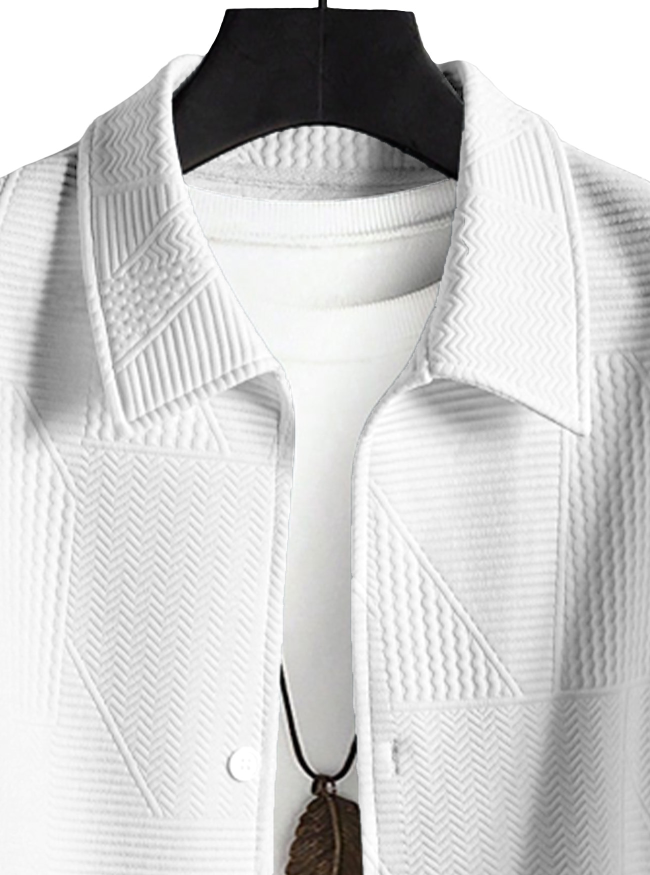 Men's Monochrome Jacquard Casual Single Breasted Jacket_voghion.com