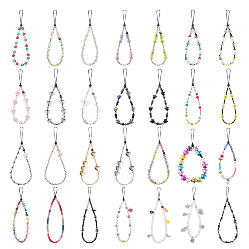 Case Xiaohongshu Ins Style Acrylic Heart Butterfly Pearl Beaded Phone Lanyard Bag Phone Chain Customization Case Xiaohongshu Ins Style Acrylic Heart Butterfly Pearl Beaded Phone Lanyard Bag Phone Chain Customization