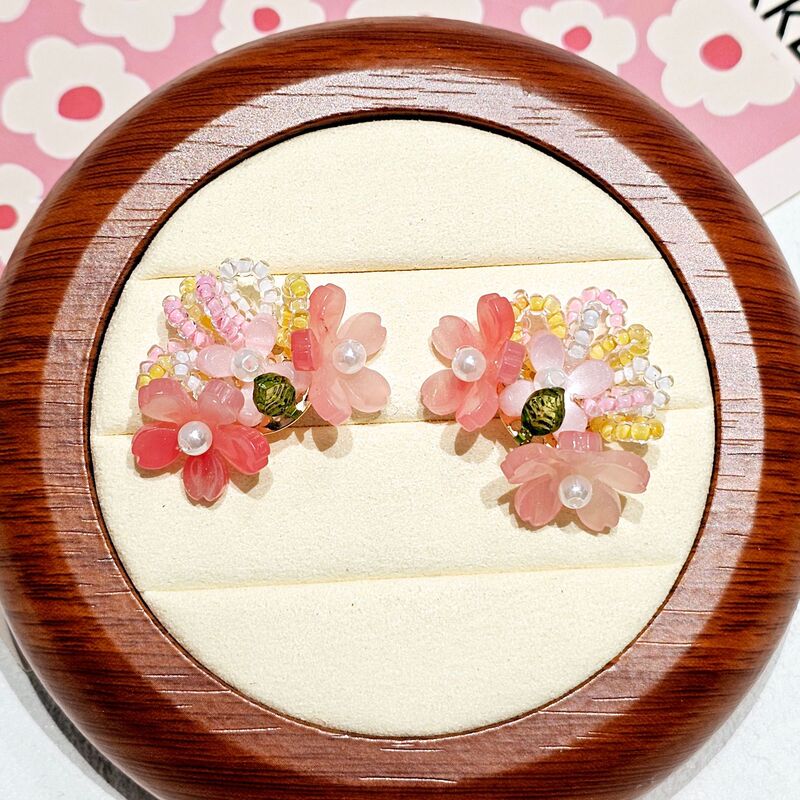 イン織りベゴニアの花クラスタージュエリーバッグ携帯電話ケースブローチ下駄ゼリー靴 diy 靴フラワーアクセサリー|undefined