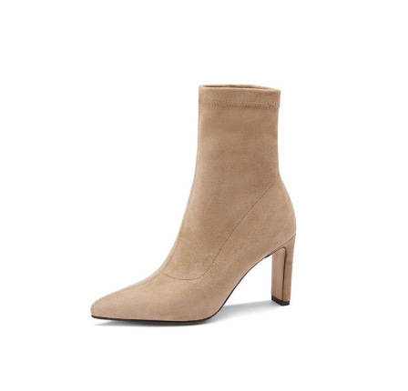 Damen Stiefel In Schwarz Aus Wildleder Mit Spitzem Absatz_voghion.com