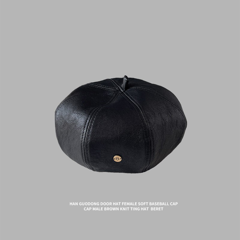 Corea del Sur pu boina de cuero de las mujeres sombrero octagonal japonés retro pintor sombrero de moda británico cara de aspecto sombrero de calabaza