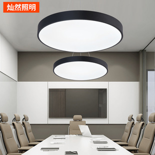 简约现代led空心圆灯创意办公室工作室健身房灯 圆形圆环吊灯实心-阿里巴巴