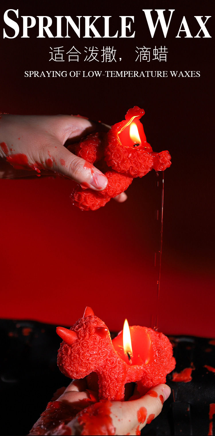 Low-Temperature Aromatherapy Massage Candle for Couples, Soy Wax, Red — detail image 12