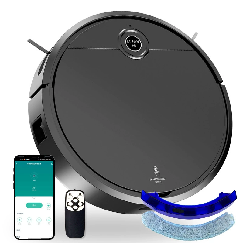 Робот-пылесос ZM005B, умный автоматический, Wi‑Fi приложение и удалённое управление, пылесос+швабра, черно-белый
