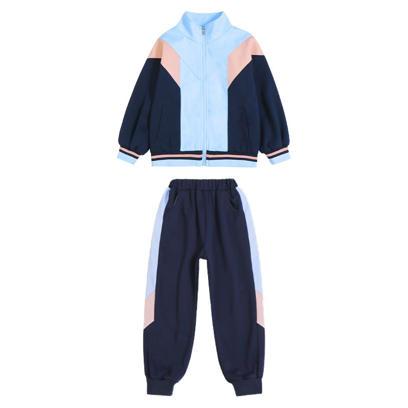 Uniform for kindergarten for elementary school students, children's autumn sports blue set, wholesale
