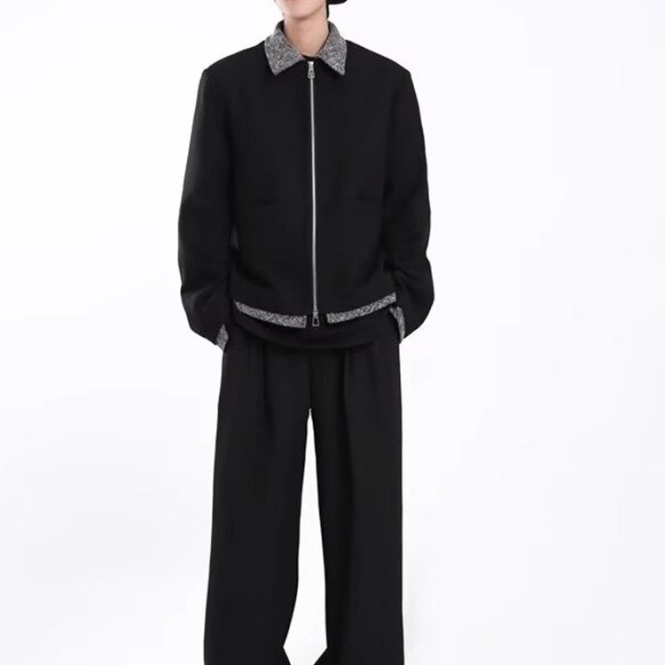 BOYUE Silk Leap Korean High-Sense Little Fragrant Chaqueta retro casual para hombres y mujeres de la marca de moda callejera