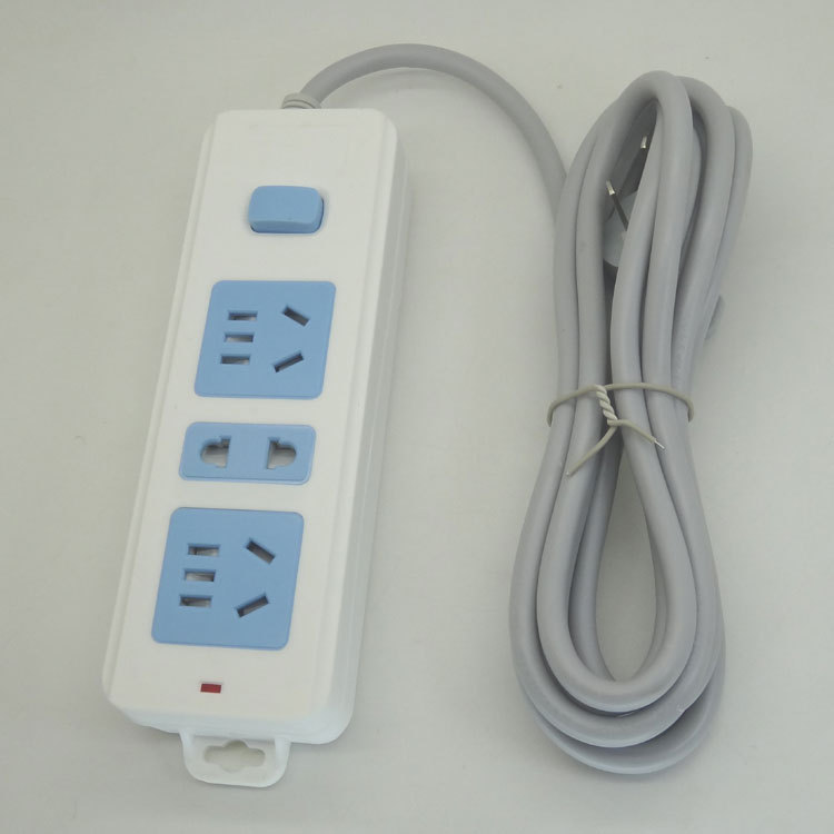 卡路易1K12带3米开关安全门三位12孔家用插座 2500W一体铜条