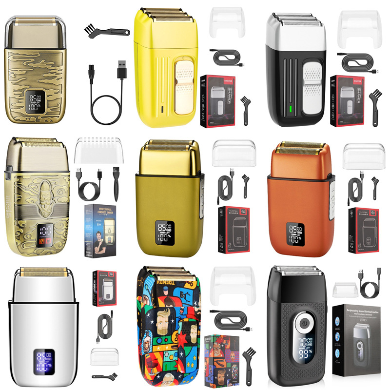 3-cuchillo eléctrico Red de vaivén hombres máquina de afeitar blanqueamiento dispositivo multifunción maquinilla de afeitar hogar Calvo pelo Clipper
