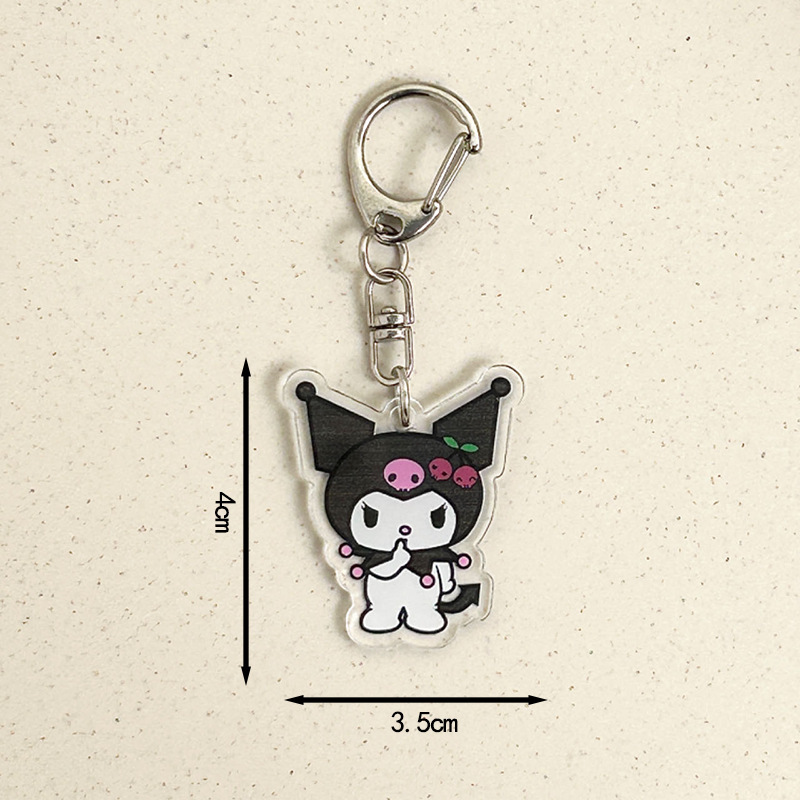 Cartoon Cute Creative High-Looking Double-Sided Transparent Acrylic Keychain Student Bag Accessories Children's School Bag Pendant