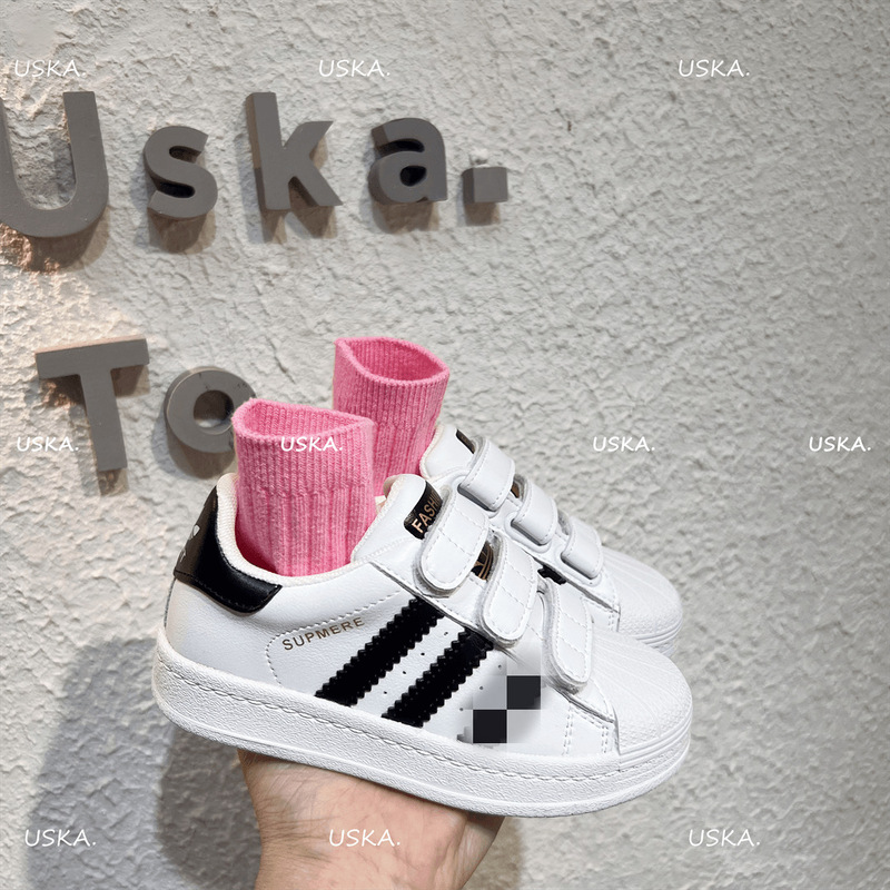 子供用スポーツシューズ 2025 春と秋の新作女の子シェルトゥスニーカー本革白靴男の子スポーツシューズトレンディなブランド|undefined