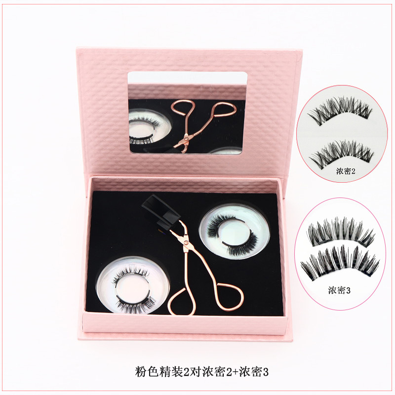 Quantum imán magnético de succión magnética sin pegamento natural largo y grueso transfronterizo pestañas falsas magnéticas populares europeas y americanas