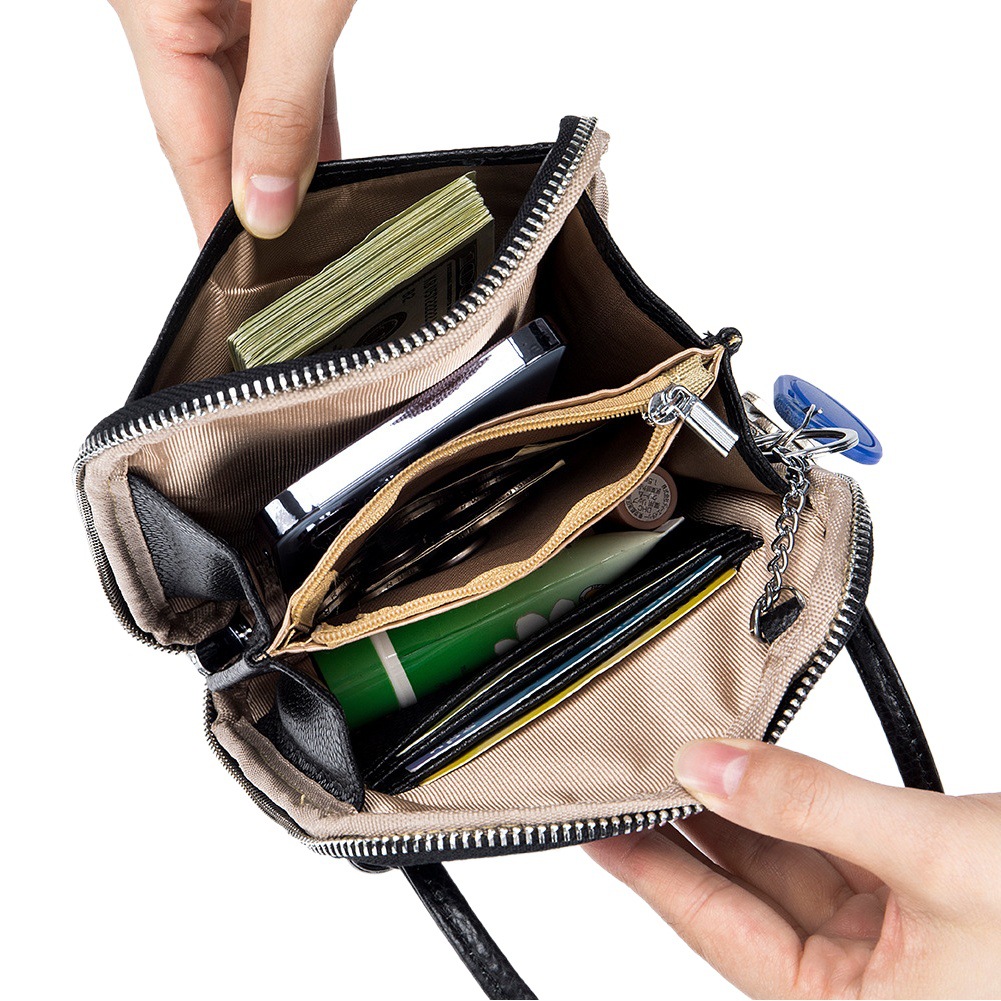 Nuevo diseño de nicho de cuero genuino bolso del teléfono móvil de las mujeres de moda simple hombro crossbody Bolso pequeño mini bolso del comercio exterior de las mujeres