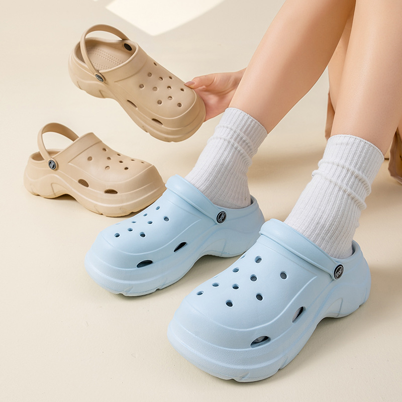 여름용 여성용 아웃도어 샌들, 실내용 홈웨어, 두꺼운 굽, 편안한 착용감, 다용도, 해변용 샌들