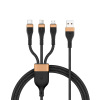 100W data cable 6A Super fast charging PD one dragging three USB mobile phone flash charging Type-C charging cable triple line