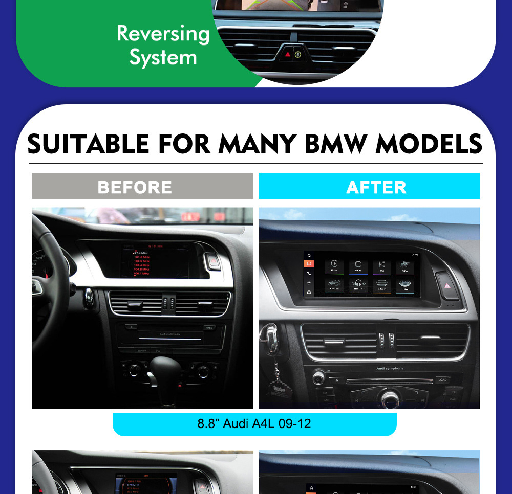 Suitable for Audi Series Linux System Car Navigation All-In-One Machine Supports Carplay Central Control Large Screen Navigator